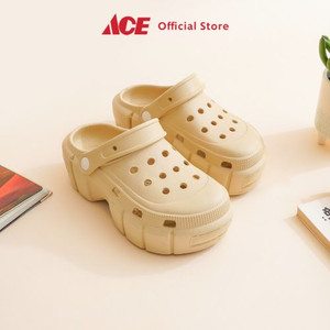 Ace - Ataru Ukuran 41 Sandal Wanita Clogs Sling Back - Krem Beige