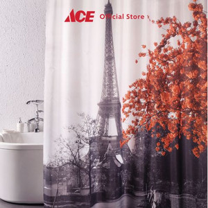 Ace - Forhom 180x200 Cm Tirai Kamar Mandi Dengan Hooks - Coral