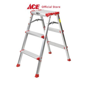 Ace - Krisbow Tangga Lipat Aluminium 3 Step - Merah