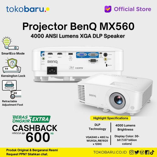 [EZO.7200370] Home Office Projector BenQ MX560 4000 Lumens XGA DLP Smart Eco Speaker
