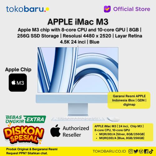 [EZO.7200371] Apple iMac M3 24" inch 10GPU 8CPU 256GB - Garansi Resmi iBox Apple