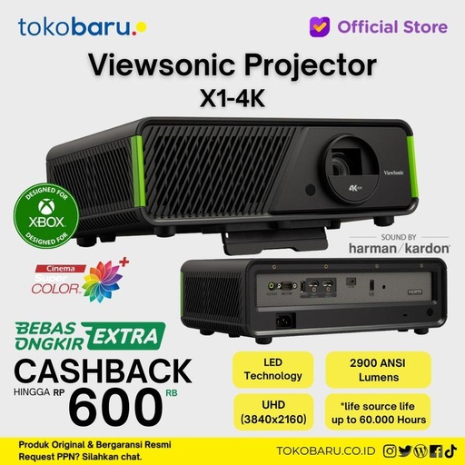 ViewSonic X1-4K | HDR High Brightness Smart LED Home Projector