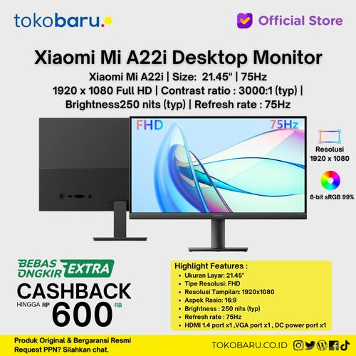 [EZO.7200435] Monitor LED XIAOMI A22i 22" 1080p FHD 75Hz VGA HDMI VESA Ultra Slim