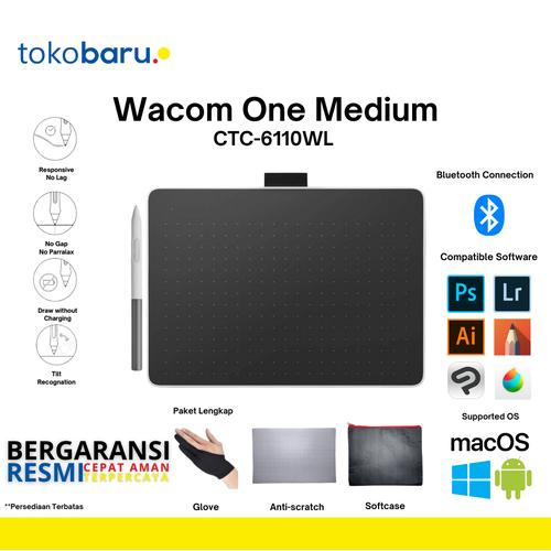 [EZO.7200437] Wacom One Medium CTC-6110WL Pen Tablet Wireless Bluetooth CTC 6110 - Wacom Only
