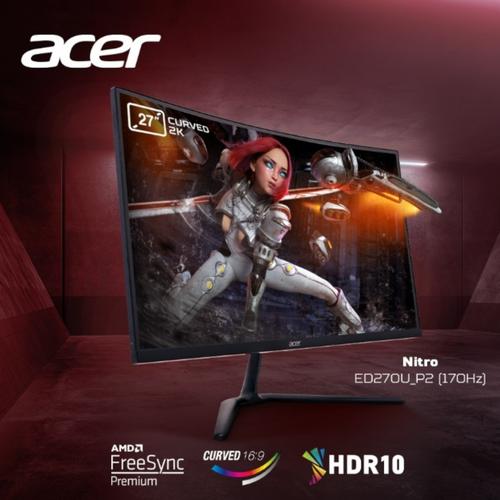 [EZO.7200462] Monitor Acer Curved 27 Inch Acer Nitro ED270U_P2 | Curved 2K 170Hz