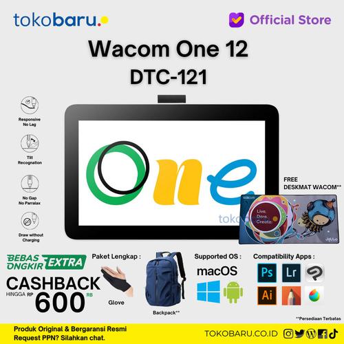[EZO.7200464] Wacom One Creative Pen Display 12" DTC 121  Full HD Garansi Resmi 1 Tahun