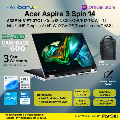 [EZO.7200481] Acer Aspire 3 Spin A3SP14-31PT-37C1 i3-N305 8GB 512GB 14" WUXGA IPS