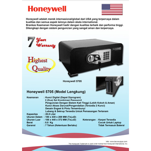 [EZO.7200531] Honeywell Brankas Kunci Digital 5705 Garansi 7 tahun