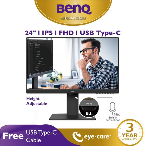 [EZO.7200539] Monitor LED BENQ GW2485TC 24inch IPS FHD Height Adjustable USB-C