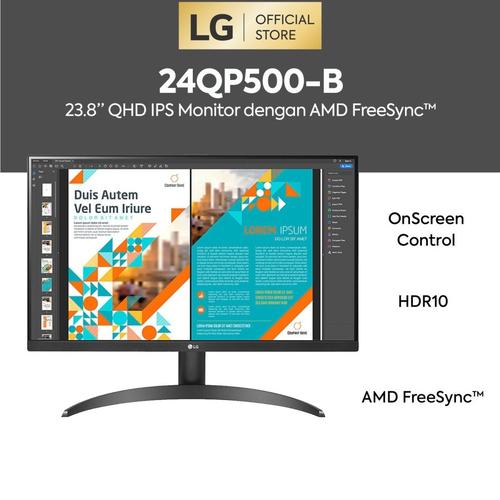 [EZO.7200541] LG 24QP500-B QHD IPS Monitor LED dengan AMD FreeSync