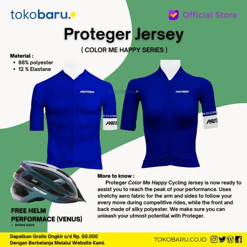 [EZO.7200552] Jersey Sepeda Roadbike Proteger COLOR ME HAPPY Man & Women Indigo