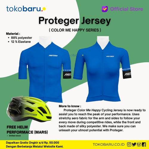 [EZO.7200553] Jersey Sepeda Roadbike Proteger COLOR ME HAPPY Man & Women French Blue