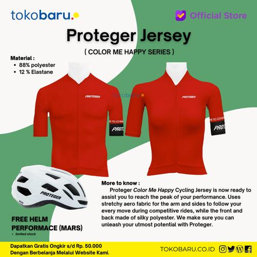 [EZO.7200554] Jersey Sepeda Roadbike Proteger COLOR ME HAPPY Man & Women Cerry Red