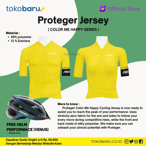 [EZO.7200555] Jersey Sepeda Roadbike Proteger COLOR ME HAPPY Man & Women Yellow
