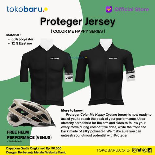 [EZO.7200556] Jersey Sepeda Roadbike Proteger COLOR ME HAPPY Man & Women Black