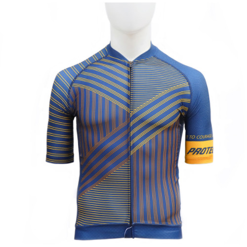 [EZO.7200588] Jersey Sepeda Roadbike Proteger LURIK SOMA MEN-BLUE X YELLOW X ORANGE