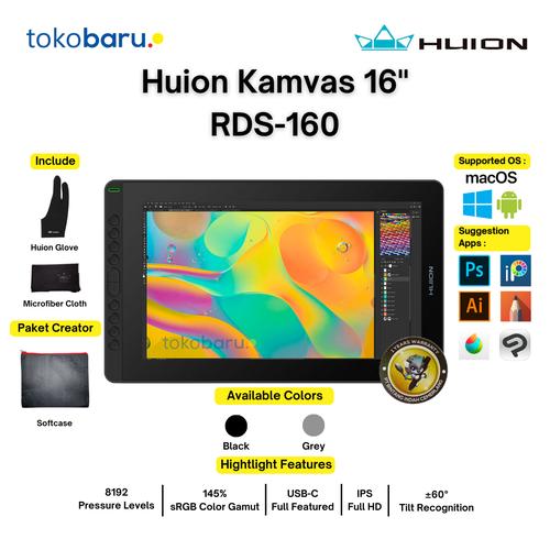 [EZO.7200593] Huion Kamvas RDS-160 16" Pen Display Drawing Education - Black