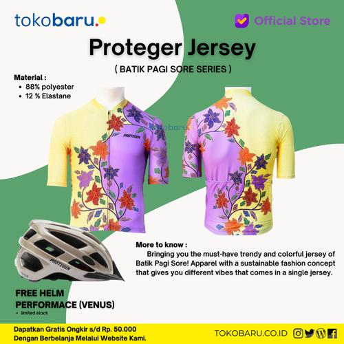 [EZO.7200604] Jersey Sepedah Proteger Men's PAGI SORE YELLOW X PURPLE