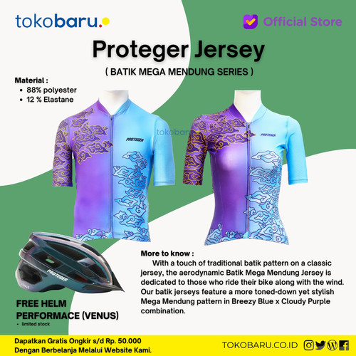[EZO.7200605] Jersey Sepedah Proteger Men's MEGA MENDUNG BLUE X PURPLE