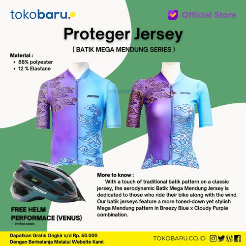 [EZO.7200605] Jersey Sepedah Proteger Men's MEGA MENDUNG BLUE X PURPLE