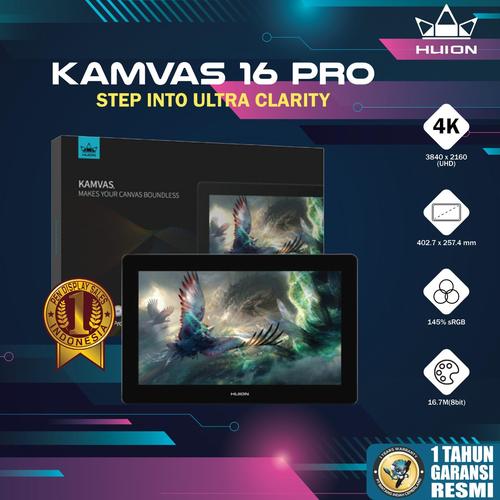 [EZO.7200609] Huion Kamvas 16 Pro Plus 4K GT-1562 pen Drawing Display - Garansi Resmi 1 Tahun