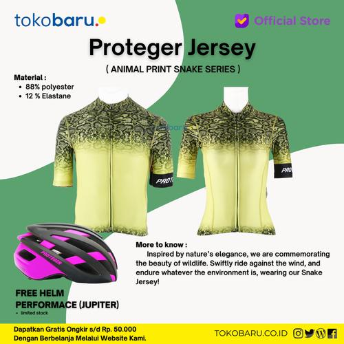 [EZO.7200616] Jersey Sepedah Proteger Men's Snake Lemon Green