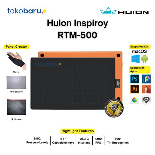 [EZO.7200624] Huion Inspiroy RTM-500 Pen Tablet Drawing Education
