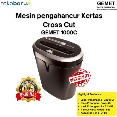 [EZO.7200653] GEMET 1000C NEW Mesin pengahancur Kertas Cross Cut Paper