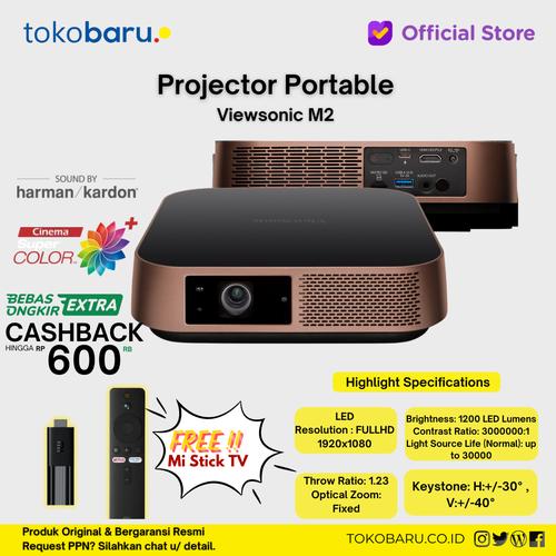 [EZO.7200796] Projector ViewSonic M2 Portable 1200 Lumens Garansi Resmi