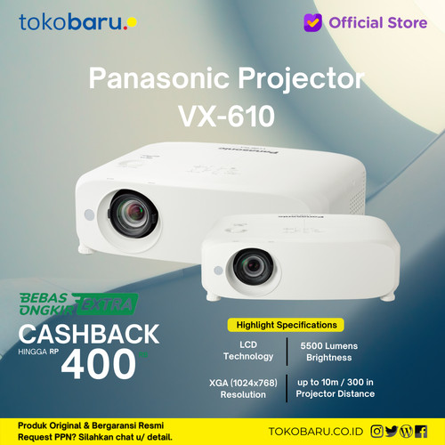 [EZO.7200825] PANASONIC Projector PT-VX610 Garansi Resmi