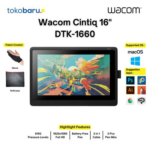 [EZO.7200729] Wacom Cintiq 16" Pen Display Drawing Education DTH-1660