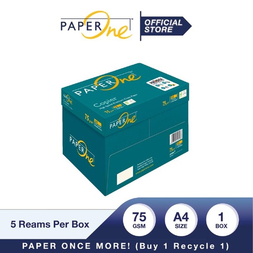PaperOne Kertas A4 75gr Copier 1 Box (2500 lembar) Kertas HVS B2B