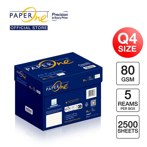 PaperOne Kertas Quarto 80gr All Purpose 1 Box (2500 lembar) Kertas HVS
