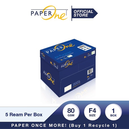 [EZO.7100033] PaperOne Kertas F4 80gr All Purpose 1 Box (2500 lembar) Kertas HVS