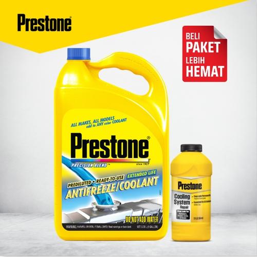 [EZM.7300021] Prestone [Bundle] Ready To Use Blue 3.78L + Stop Leak Cegah Rembes