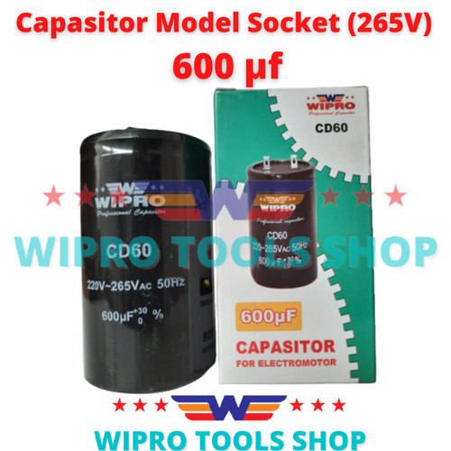 [EZM.1005962] Kapasitor Capasitor Model Socket 265V - 600 mf uf WIPRO