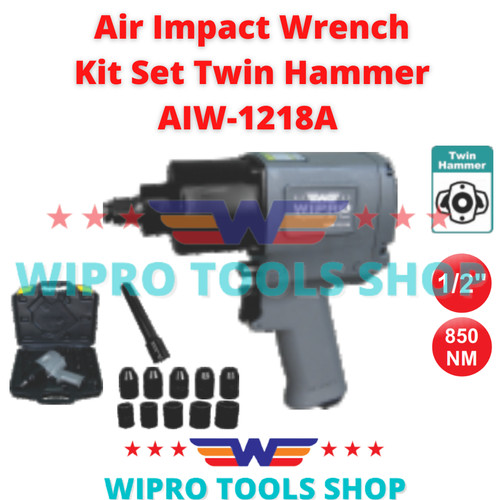 [EZM.1005968] Alat Buka Baut Ban Angin / Air Impact Wrench Kit Set 1/2" AIW-1218A