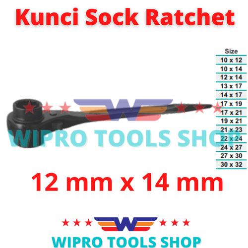 [EZM.1200021] Kunci Sock Ratchet Rachet 12x14 Wipro