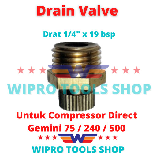 [EZM.1005980] Nepel Buang Air Water Drain Valve Untuk Compresor Gemini 75 / 240 /500