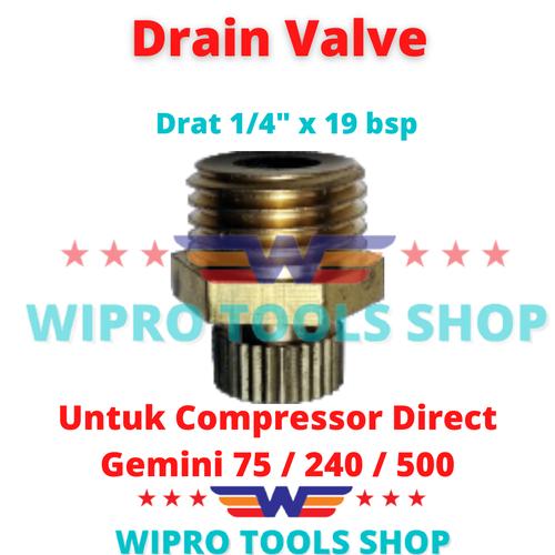 [EZM.1200024] Nepel Buang Air Water Drain Valve Untuk Compresor Gemini 75 / 240 /500