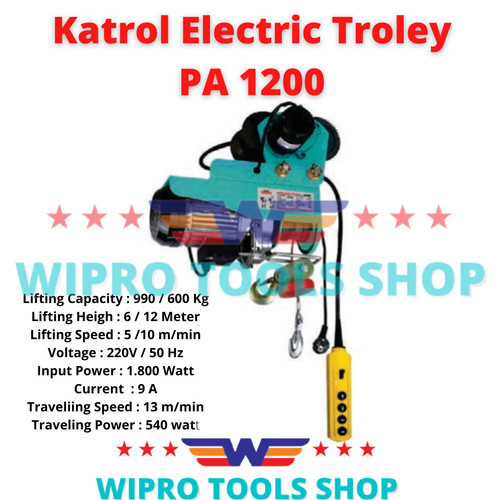 [EZM.1006003] Hoist Katrol Electric Troley PA1200 T Wipro
