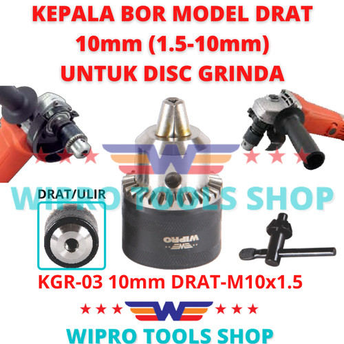 [EZM.1006006] Drill Chuck Kepala Bor 10mm (1.5-10mm) Model DRAT DISC GRINDA M10x1.5