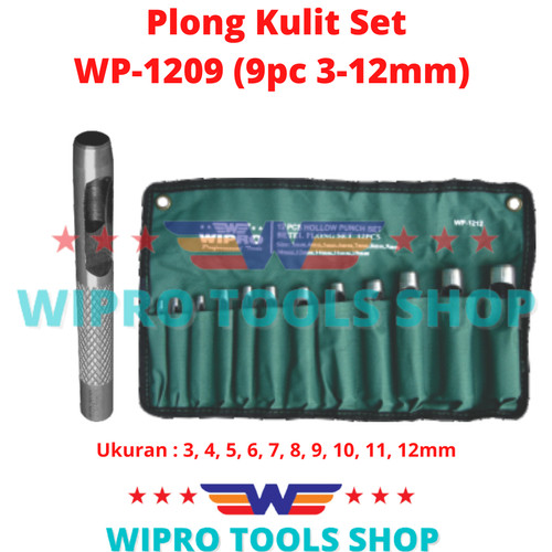 [EZM.1006007] Betel Plong Kulit Punch Hole Set 9Pc (3-12mm) WP-1209 WIPRO