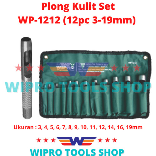 [EZM.1006008] Betel Plong Kulit Punch Hole Set 12Pc (3-19mm) WP-1212 WIPRO