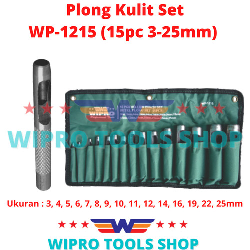 [EZM.1006009] Betel Plong Kulit Punch Hole Set 15Pc (3-25mm) WP-1215 WIPRO