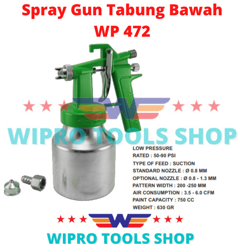 [EZM.1006010] Spraygun Cat Tabung Angin Spray Gun Tabung Bawah WP 472 WIPRO