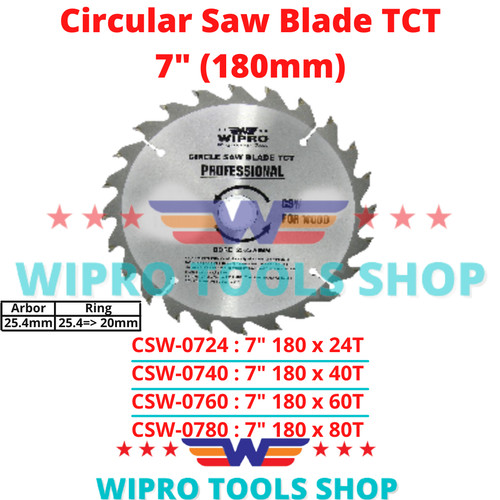 [EZM.1006048] Mata Pisau Potong Kayu Gergaji Saw Blade 7" (180mm) CSW WIPRO