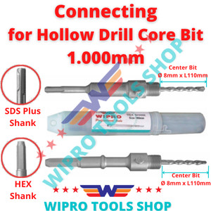 [EZM.1006089] Penyambung Hole Saw Beton Connecting Hollow Drill SDS Plus HEX 1.000mm