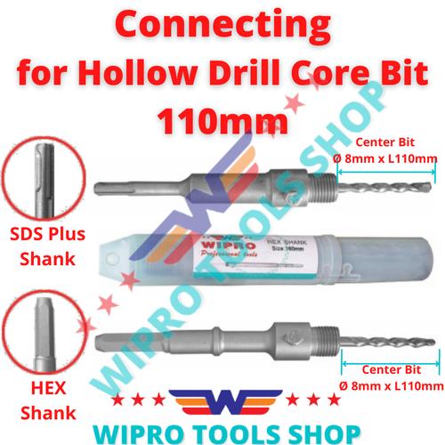 [EZM.1200136] Penyambung Hole Saw Beton Connecting Hollow Drill SDS Plus HEX 110mm