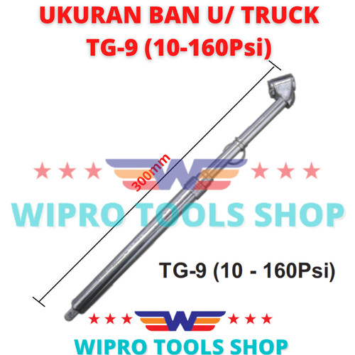[EZM.1006118] WIPRO Pengukur Tekanan Angin Ban Model Lurus 300mm 160Psi TG-9
